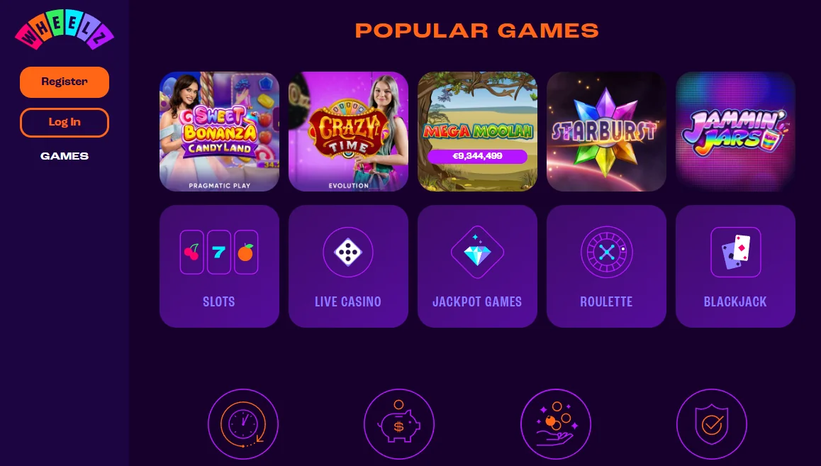 Wheelz Casino games