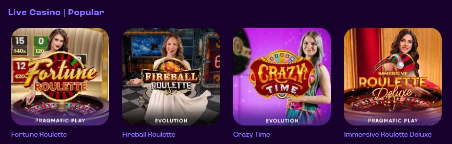 Wheelz Casino live games